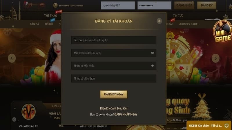 Điền thông tin đăng ký OXBET chính xác nhất